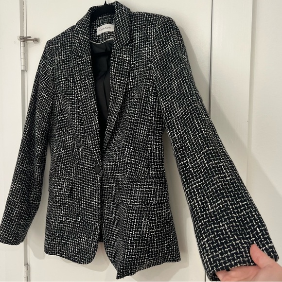 Calvin Klein Tweed Blazer Black and White - Picture 6 of 10